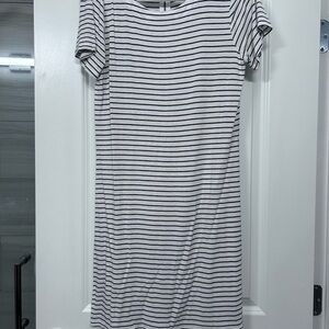 Classic Black and White Striped Mini Dress